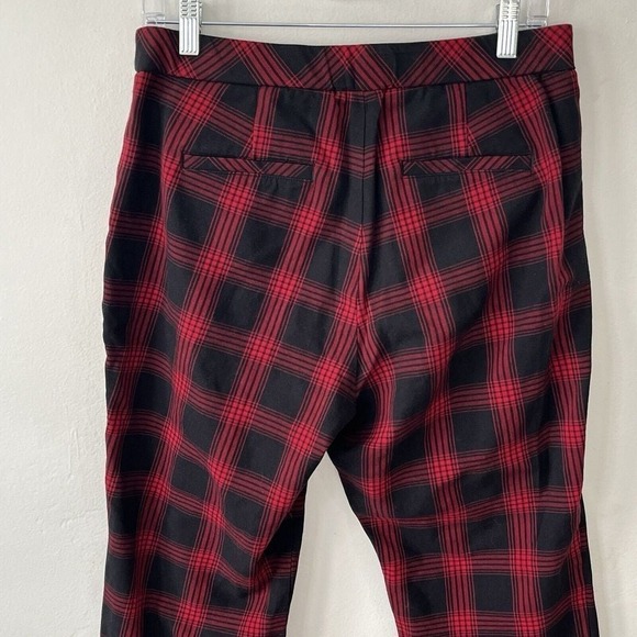 J.Jill Premium Bi-Stretch Plaid Trouser Pant Red Size 10 Preppy Clueless Classic - Picture 7 of 12